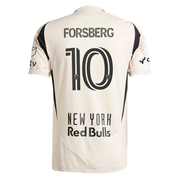 Emil Forsberg New York Red Bulls adidas 2025 Stone Kit Authentic Player Jersey - Tan - Image 3
