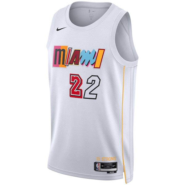 Jimmy Butler Miami Heat Nike Unisex 2022/23 Swingman Jersey - City Edition - White - Image 2