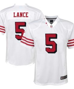 Alternative view of Trey Lance San Francisco 49ers Nike Youth Game Jersey - White/Scarlet