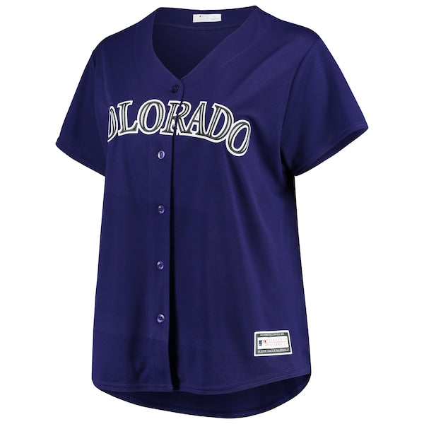 Colorado Rockies Women's Plus Size Alternate Replica Team Jersey - Purple - Image 2