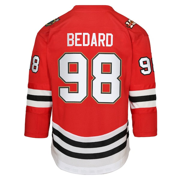Connor Bedard Chicago Blackhawks Youth Home Centennial Premier Jersey - Red - Image 3