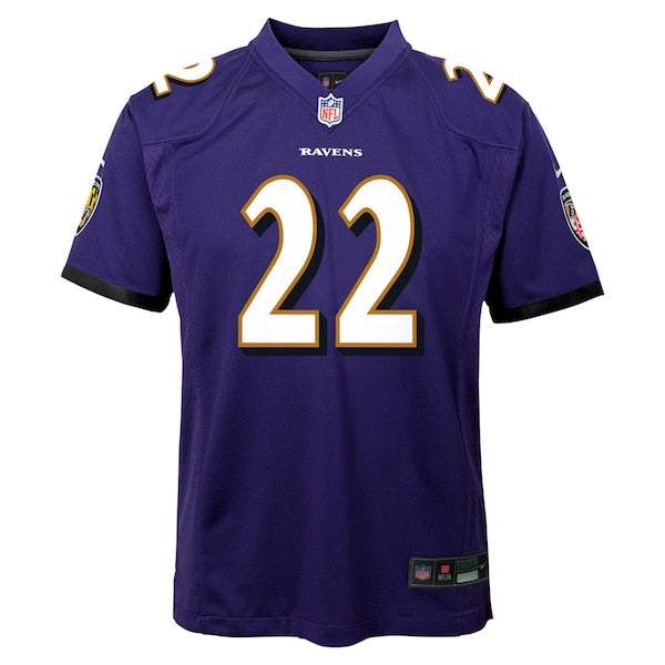 Derrick Henry Baltimore Ravens Nike Youth Team Player Game Jersey - Purple - Image 2