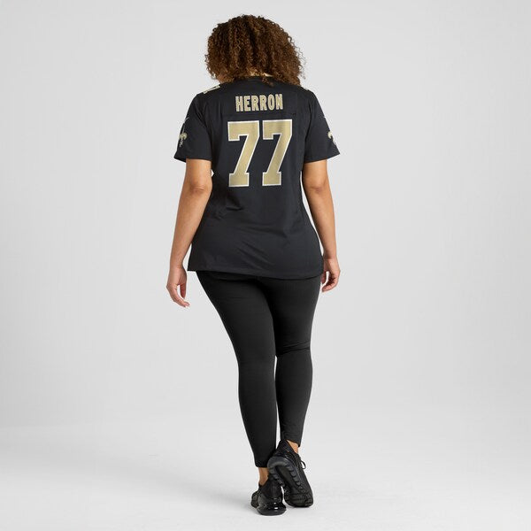 Justin Herron New Orleans Saints Nike Women's Game Jersey - Black - Image 7