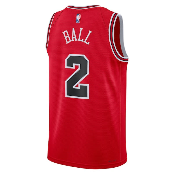 Lonzo Ball Chicago Bulls Nike Unisex Swingman Jersey - Icon Edition - Red - Image 3