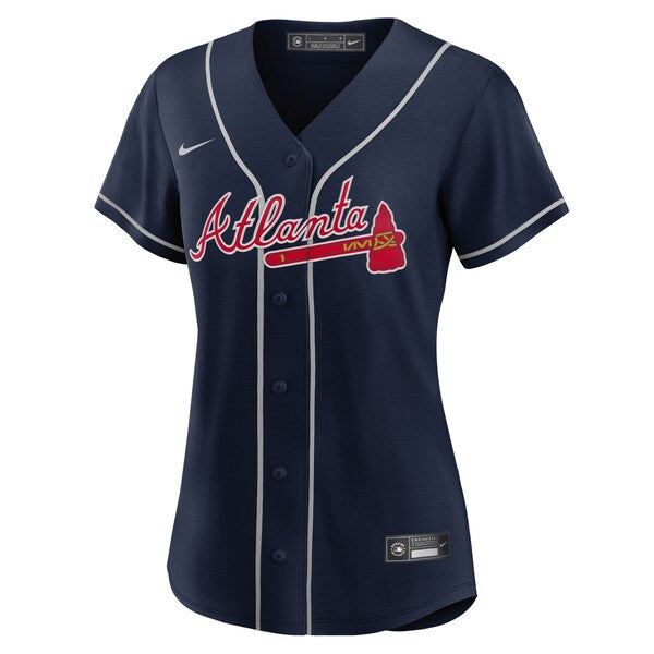 Women's Atlanta Braves Nike Navy Alternate Replica Team Jersey/White/Red - Image 4
