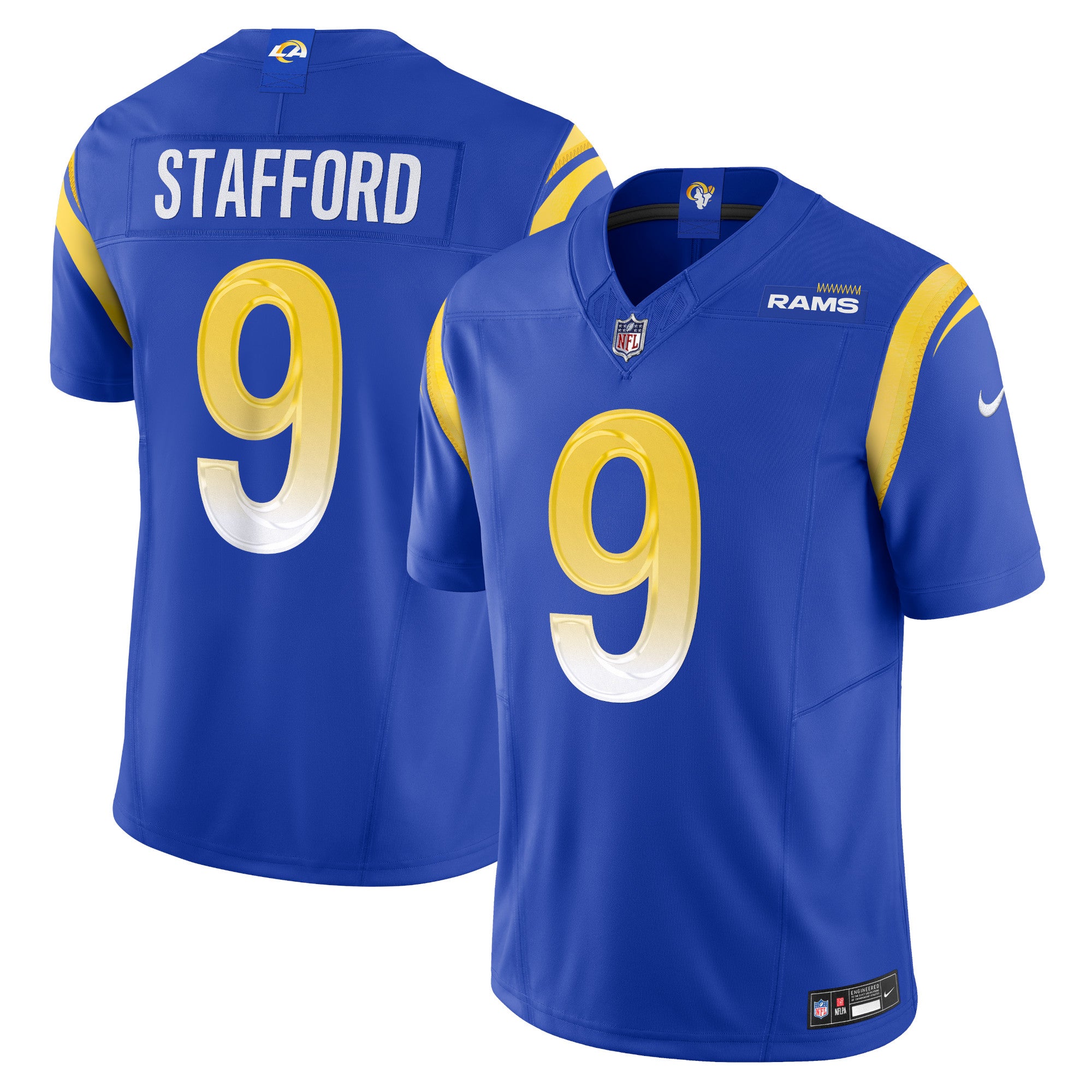 Matthew Stafford Los Angeles Rams Nike Vapor F.U.S.E. Limited Jersey - White/Royal - Image 5