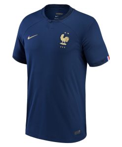 Alternative view of France National Team Nike 2022/23 Home Authentic Blank Jersey - Navy