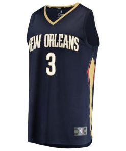 Alternative view of Jordan Poole New Orleans Pelicans  Youth Fast Break Replica Jersey - Navy - Icon Edition