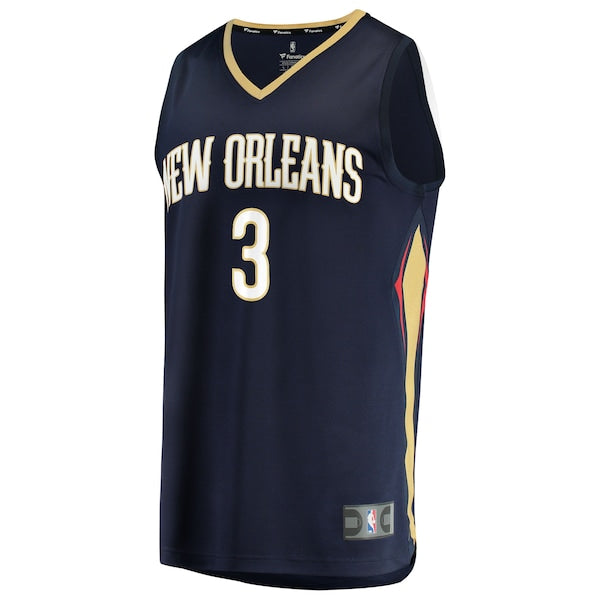 Jordan Poole New Orleans Pelicans Youth Fast Break Replica Jersey - Navy - Icon Edition - Image 2