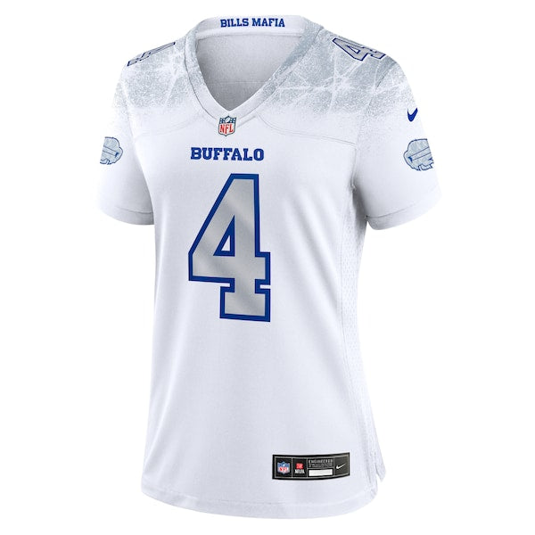 James Cook III Buffalo Bills Nike Women's 2025 Rivalries Collection Game Jersey - White - Image 2