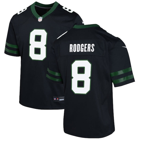 Aaron Rodgers New York Jets Nike Youth Alternate Game Jersey - Legacy Black/Green/White - Image 2