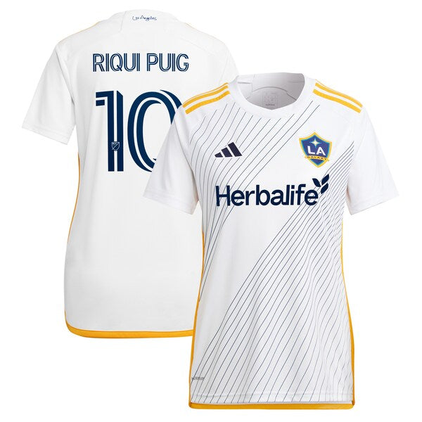 Riqui Puig LA Galaxy adidas Women's 2024 Angeleno Kit Replica Player Jersey - White/Green - Image 4