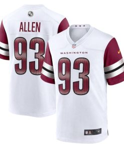 Alternative view of Jonathan Allen Washington Commanders Nike Game Jersey - White/Black/Burgundy