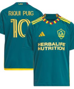 Riqui Puig LA Galaxy adidas Youth 2024 LA Kit Replica Player Jersey - Green