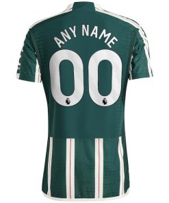 Alternative view of Manchester United adidas 2023/24 Away Authentic Custom Jersey - Green
