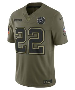 Alternative view of Emmitt Smith Dallas Cowboys Nike 2025 Salute to Service Retired Limited Jersey - Olive