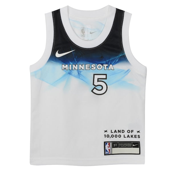 Anthony Edwards Minnesota Timberwolves Nike Toddler 2024/25 Swingman Player Jersey - City Edition - White - Image 2