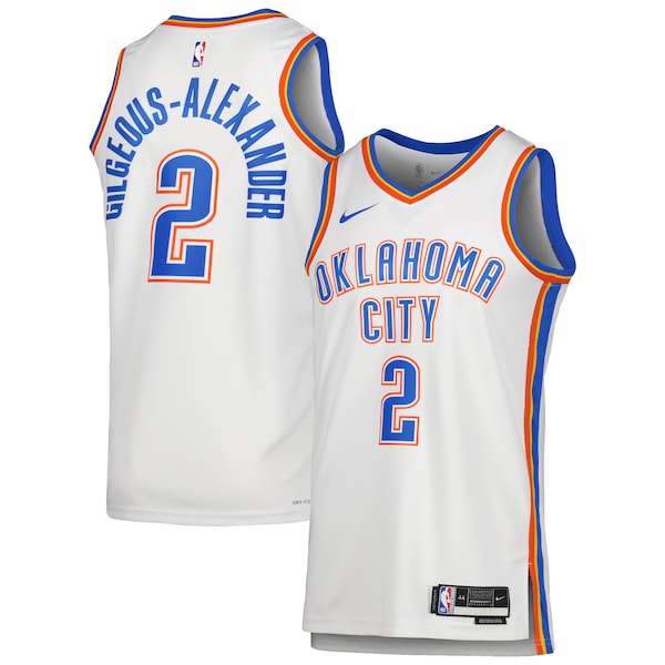 Shai Gilgeous-Alexander Oklahoma City Thunder Nike Unisex Swingman Jersey - Association Edition - White/Blue - Image 2