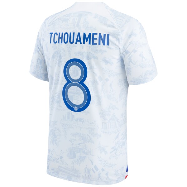 Aur¨¦lien Tchouam¨¦ni France National Team Nike 2022/23 Replica Away Jersey - White - Image 3