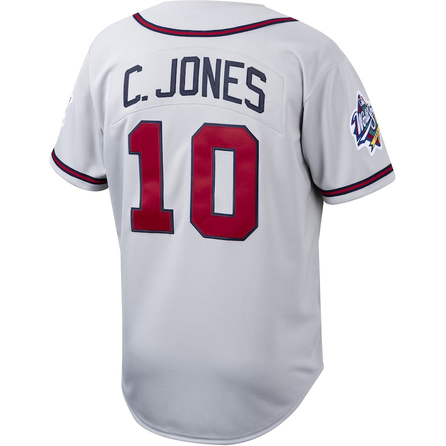 Chipper Jones Atlanta Braves Cooperstown Collection Authentic Jersey - Gray - Image 3
