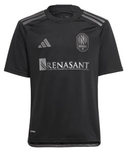 Alternative view of Nashville SC adidas Youth 2024 Man In Black Kit Replica Jersey - Black