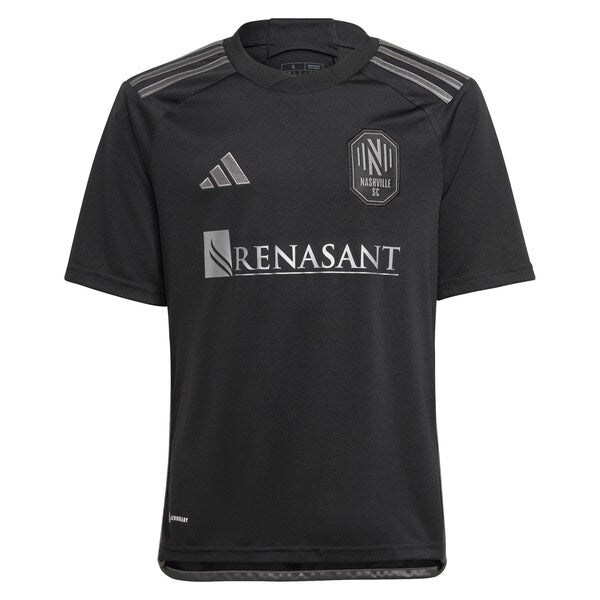 Nashville SC adidas Youth 2024 Man In Black Kit Replica Jersey - Black - Image 2