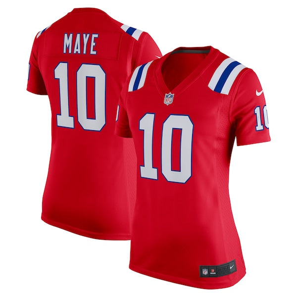New England Patriots?Nike Game Alternate - Red -?Drake Maye - Womens