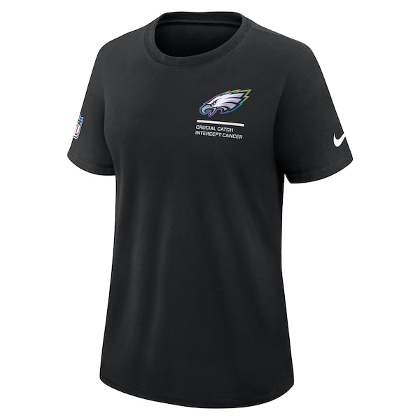 Philadelphia Eagles Nike Women's 2025 NFL Crucial Catch Tri-Blend Dri-FIT T-Shirt - Black - Image 2