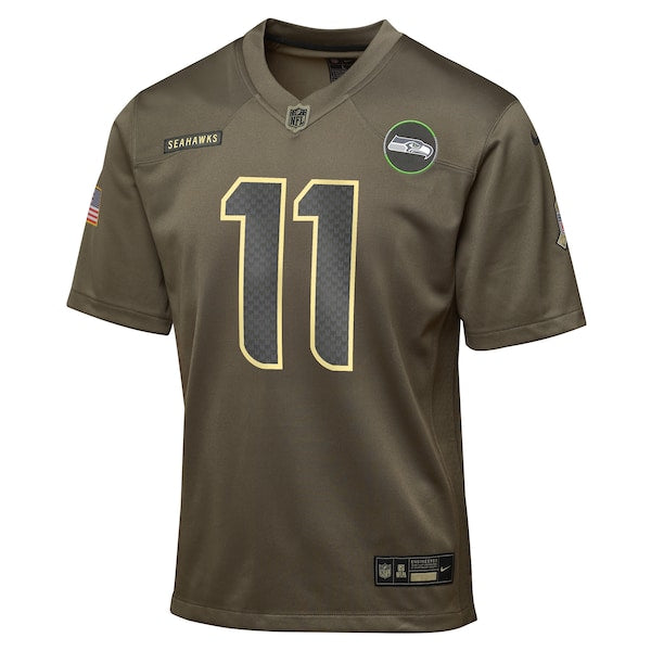 Jaxon Smith-Njigba Seattle Seahawks Nike Youth 2025 Salute to Service Game Jersey - Olive - Image 2