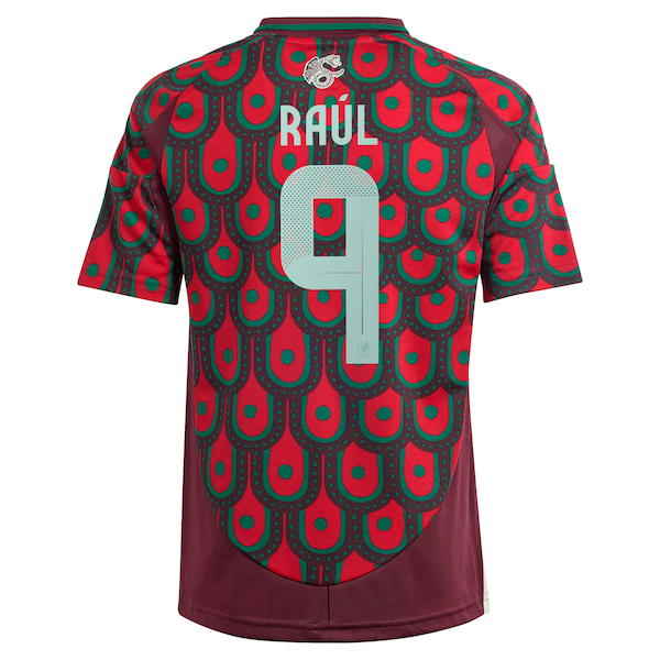 Raul Jimenez Mexico National Team adidas Youth 2024 Home Replica Player Jersey - Burgundy - Image 3