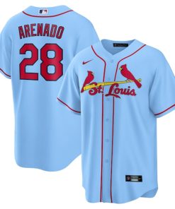 Nolan Arenado St. Louis Cardinals Nike 2024 Alternate Replica Jersey - Light Blue