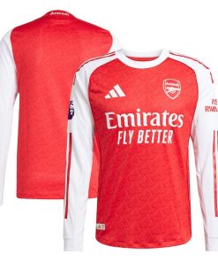 Arsenal adidas 2025/26 Home Authentic Long Sleeve Jersey - Red/White/Blue