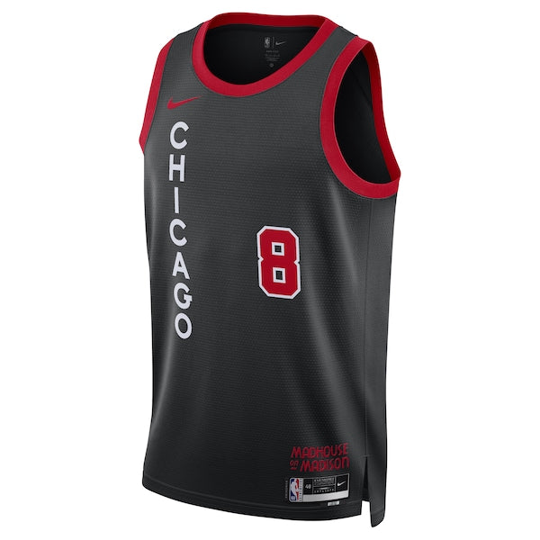 Zach LaVine Chicago Bulls Nike Unisex 2023/24 Swingman Jersey - Black - City Edition - Image 3