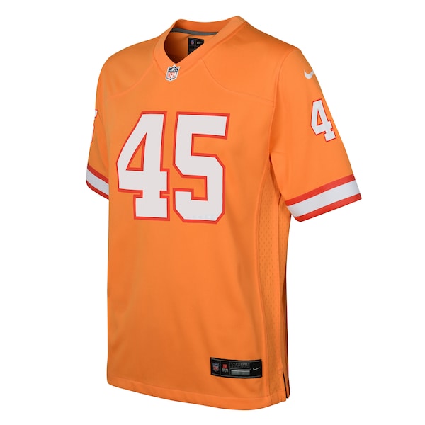 Devin White Tampa Bay Buccaneers Nike Youth Game Jersey - Orange/Pewter/Red - Image 3