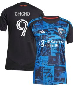 Cristian Arango San Jose Earthquakes adidas Women's 2025 Headliner Replica Player Jersey - Black