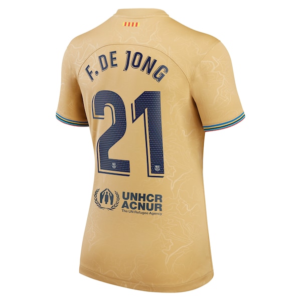Frenkie de Jong Barcelona Nike Women's 2022/23 Away Replica Player Jersey - Yellow - Image 3