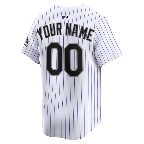 Colorado Rockies Nike Home Limited Custom Jersey - White/Purple - Image 4