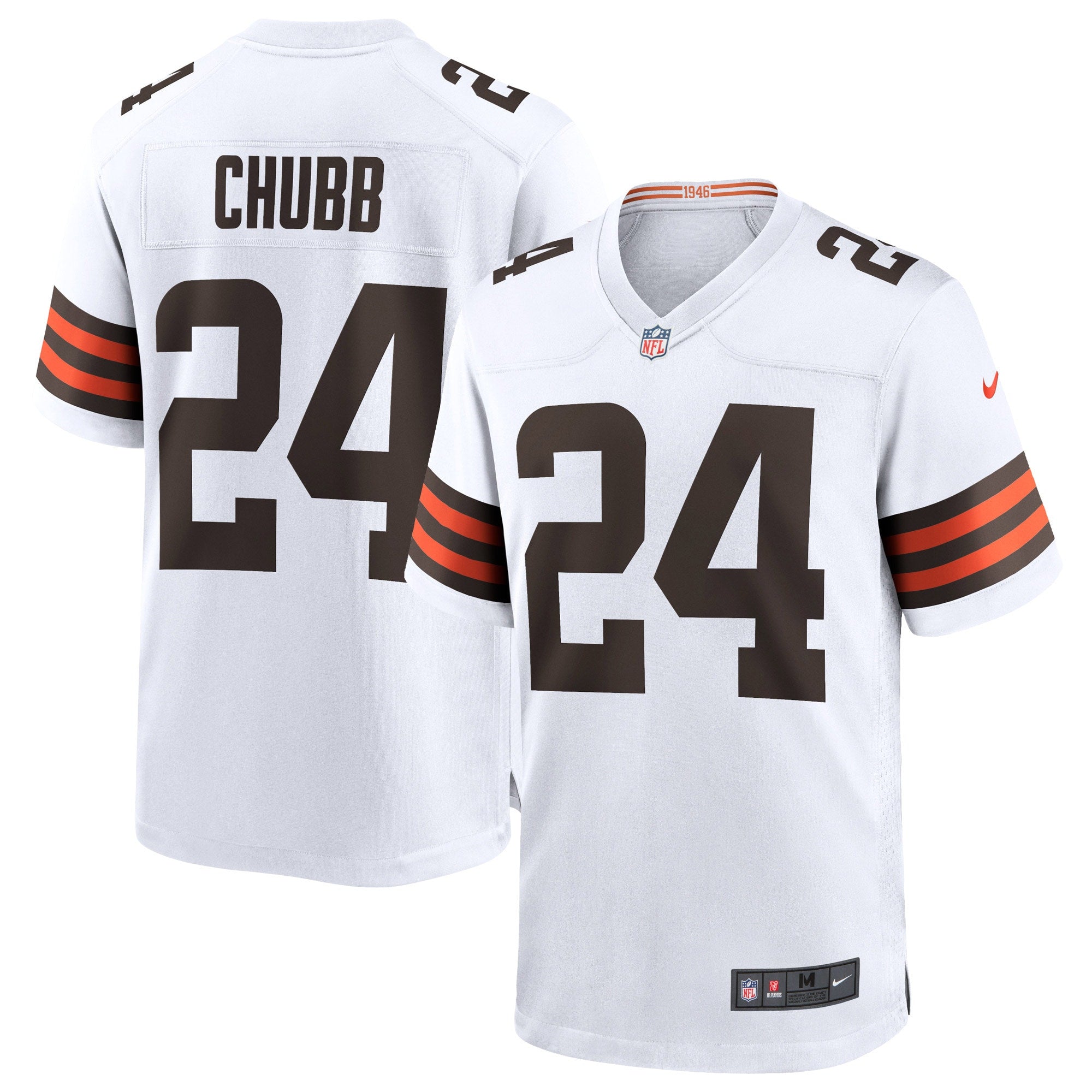 Nick Chubb Cleveland Browns Nike Game Player Jersey - Brown/White - Image 5