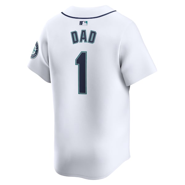 Seattle Mariners Nike #1 Dad Home Limited Jersey - White - Image 3