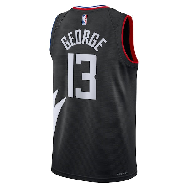 Paul George LA Clippers Jordan Brand Unisex Swingman Jersey - Statement Edition - Black - Image 3