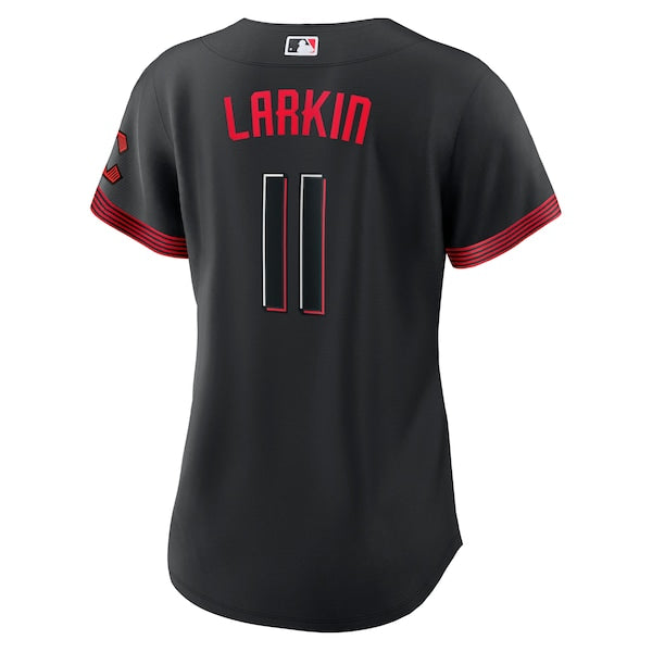 Barry Larkin Cincinnati Reds Nike Women's 2023 City Connect Replica Player Jersey - Black - Image 3