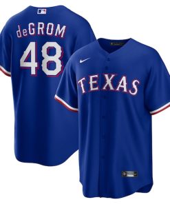 Jacob deGrom Texas Rangers Nike Away Replica Player Jersey - Royal/White