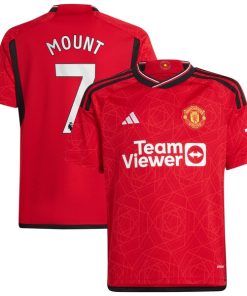 Mason Mount Manchester United adidas Youth 2023/24 Home Replica Player Jersey - Red
