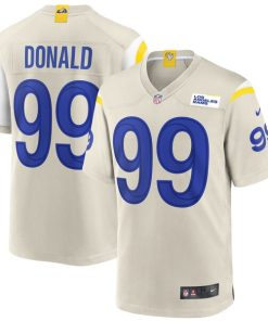 Alternative view of Aaron Donald Los Angeles Rams Nike Player Game Jersey - Bone/White