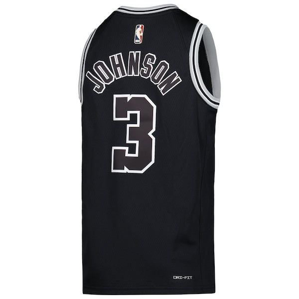 Keldon Johnson San Antonio Spurs Nike Youth 2022/23 Swingman Jersey - Classic Edition - Black - Image 3
