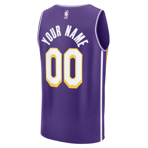 Los Angeles Lakers Fastbreak Custom Jersey - Statement Edition - Purple/White/Gold - Image 4