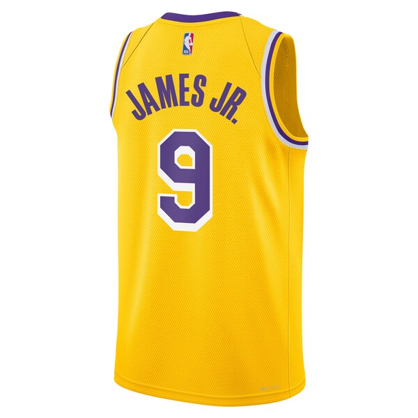 Bronny James Jr. Los Angeles Lakers Nike Youth Swingman Jersey - Icon Edition - Gold - Image 3