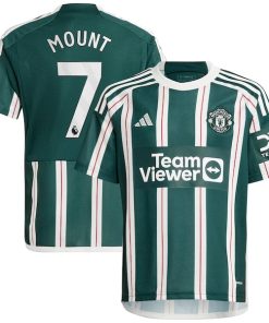 Mason Mount Manchester United adidas Youth 2023/24 Away Replica Player Jersey - Green/White