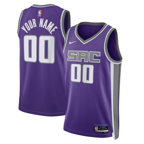 Sacramento Kings Nike Unisex Swingman Custom Jersey Purple - Icon Edition - Image 2