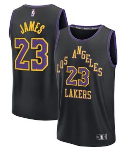 LeBron James Los Angeles Lakers  Youth 2025/26 City Edition Fast Break Jersey - Black